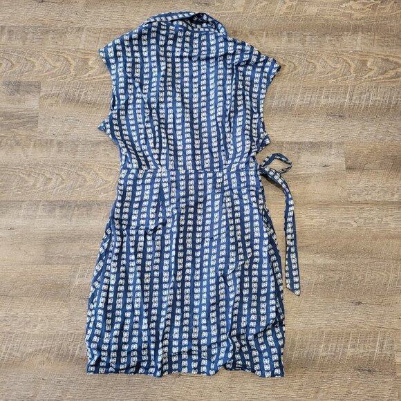 NWT URBAN OUTFITTERS | Silver Sun Navy Mini Wrap Dress Butterfly | Sz. S - Picture 11 of 11